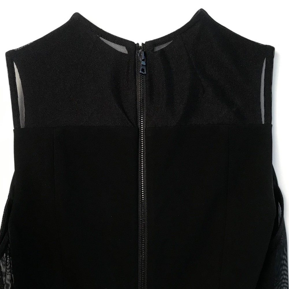 Alice + Olivia Black Sheer Slit Mini Dress 0 - Picture 5 of 5